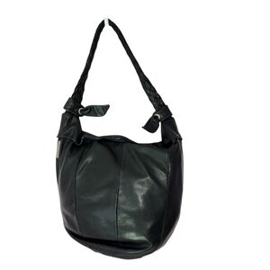 Renato Angi Venezia leather black shoulder bag